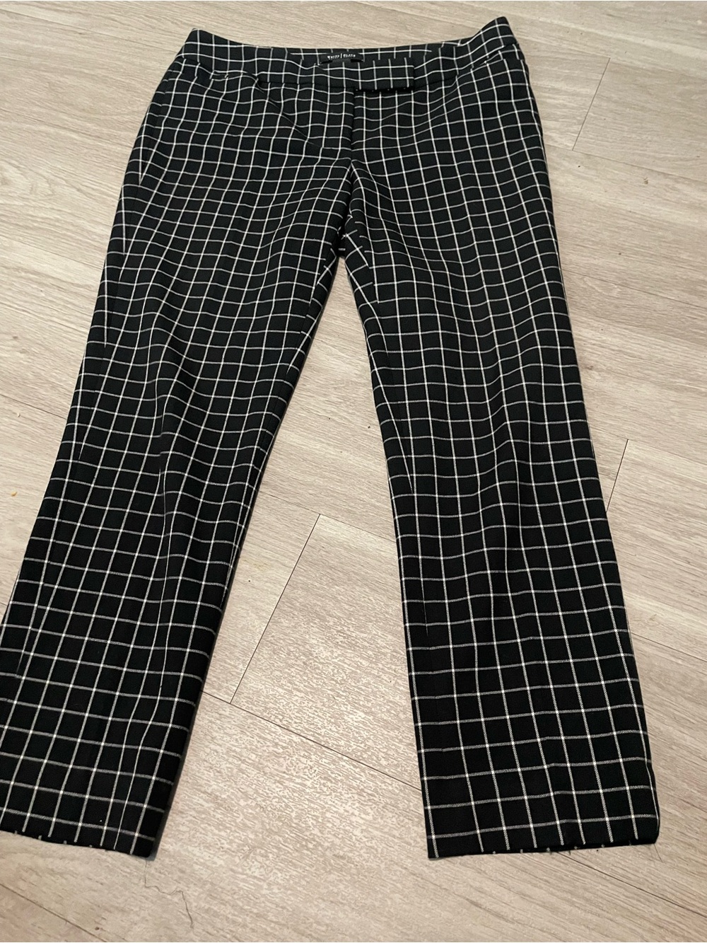 White House Black Market Black Windowpane Ankle Trousers
